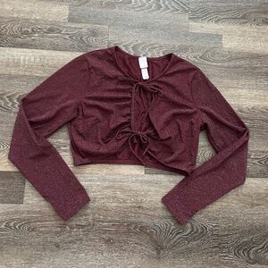 Savage X Fenty By Rihanna Burgundy Shine Strapy Stretch Crop Top XL